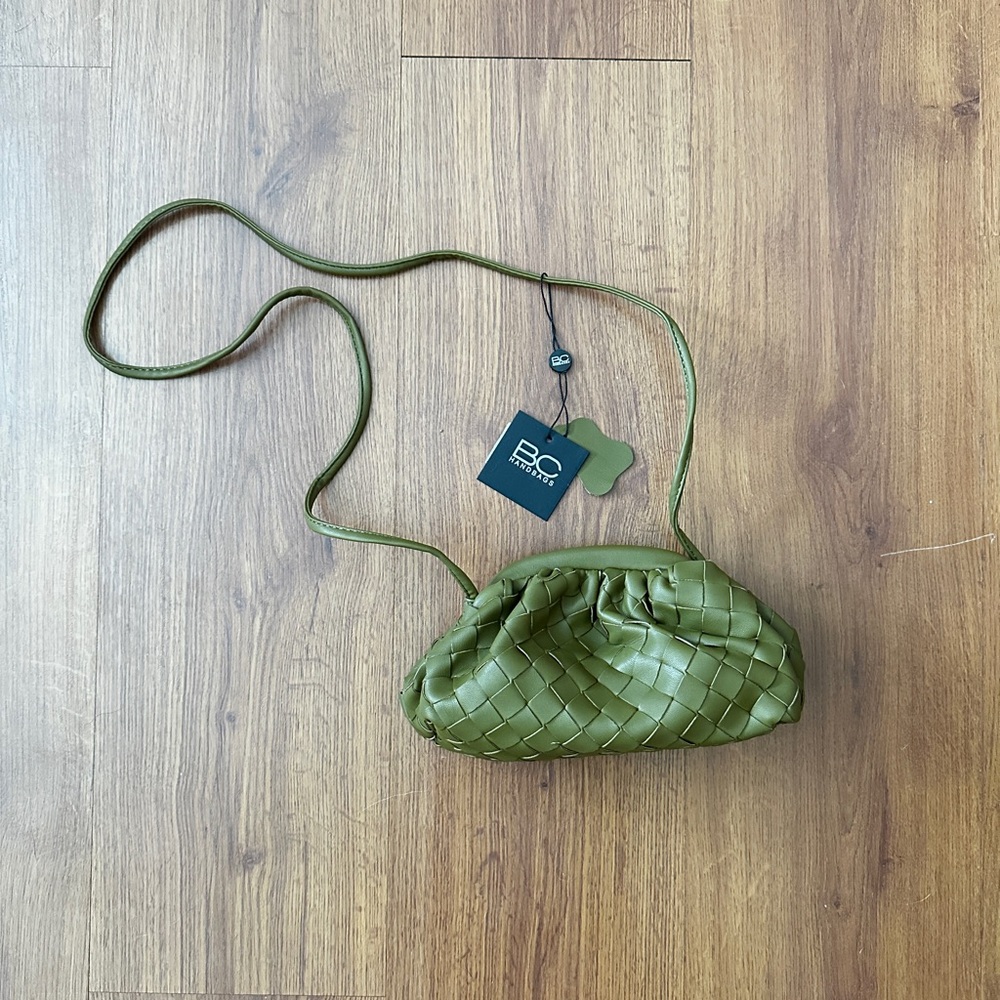 NWT Fab’rik Olive Green Faux Leather Purse